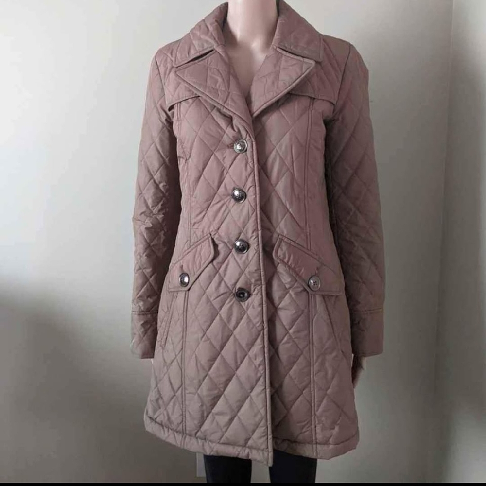 London Fog Quilted Beige Puffer Coat, Women's Small